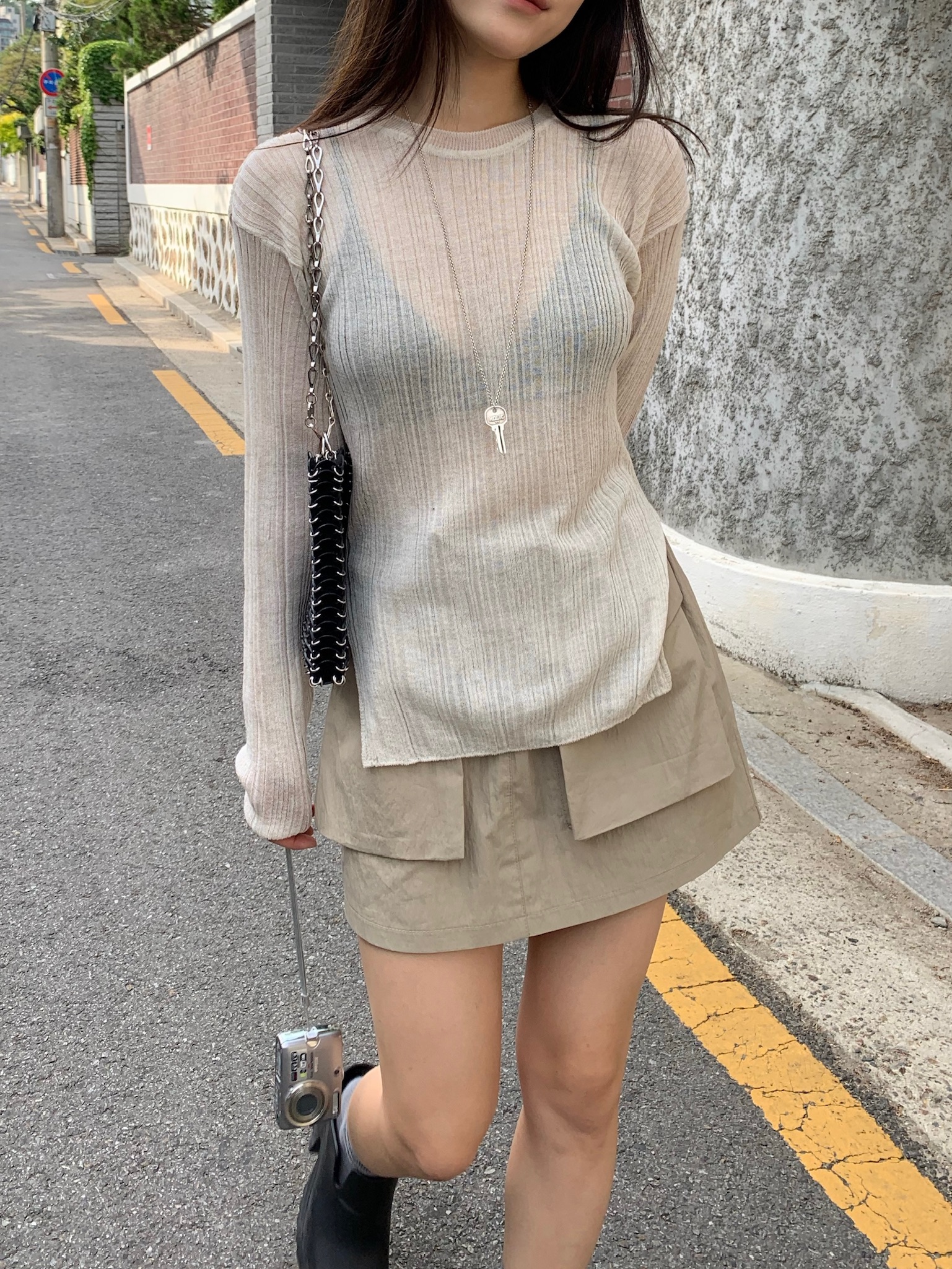 [카키 바로배송] rine cargo skirt (3color)